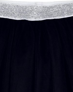 Solid color tulle skirt with silver elastic for girl