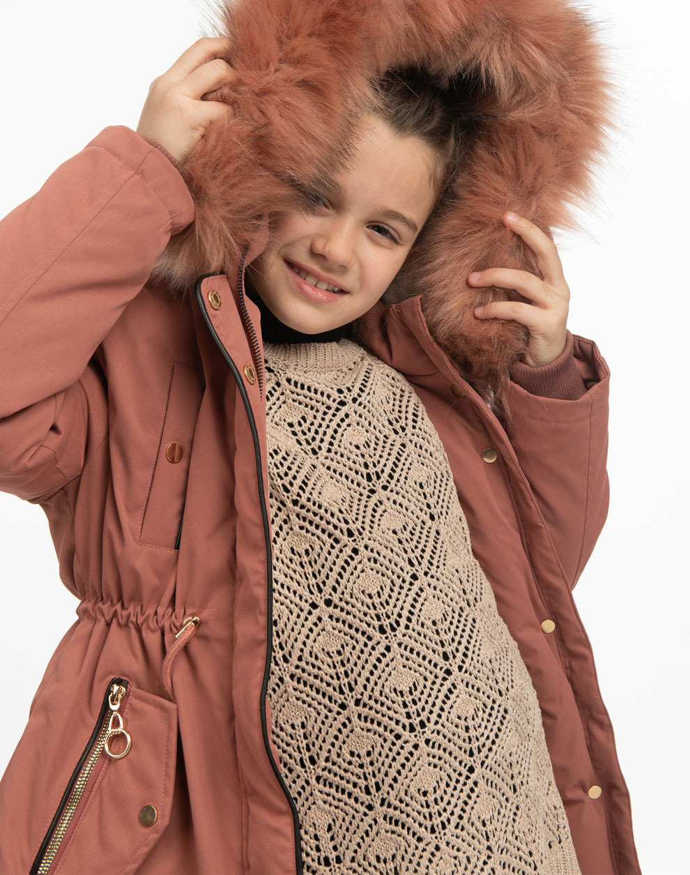 Coat with hood for girls Coat with hood for girls