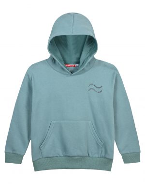 Girl΄s fleece blouse with hood and velour print