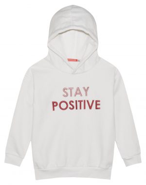 Girl΄s fleece blouse with hood and embroidery