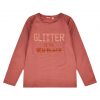 Girl΄s jersey blouse with glitter and velour print on the chest
