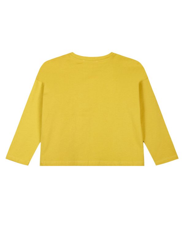 Girl΄s jersey blouse with print and reversible sequins