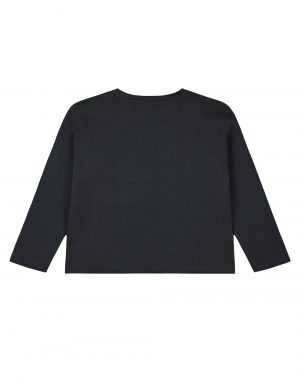 Girl΄s jersey blouse with print and reversible sequins