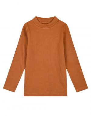Girl΄s ribbed solid colour turtleneck