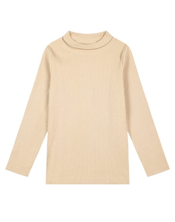 Girl΄s ribbed solid colour turtleneck
