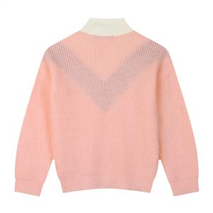 Knit tricoloured turtleneck for girls