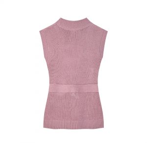 Sleeveless cableknit sweater for girls