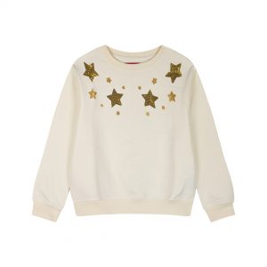 Fleecce sweater with sequins for girls