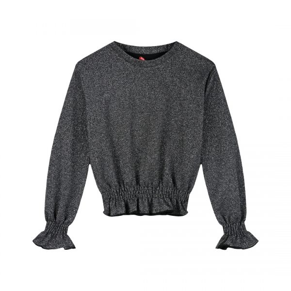 Knit sweater with lurex for girls