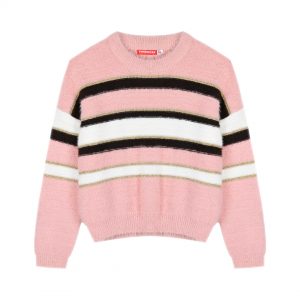 Stripped knit sweater for girls