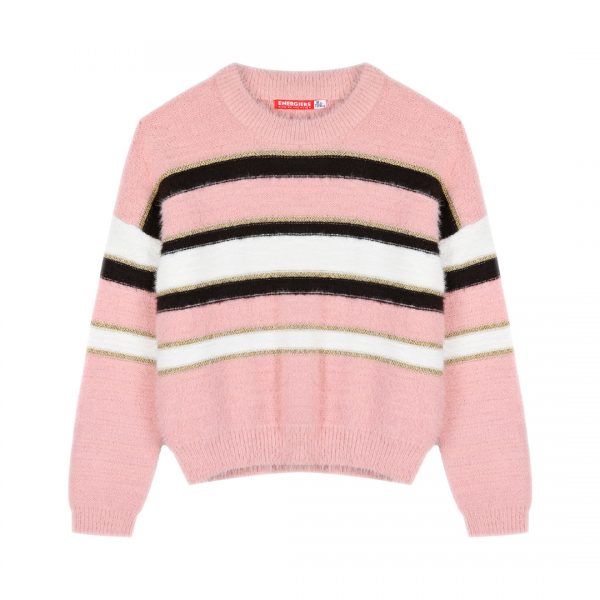 Stripped knit sweater for girls