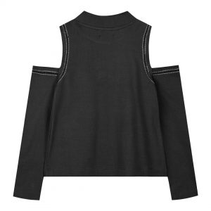 Coldshoulder turtleneck with print for girls