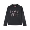 Jersey turtleneck with print for girls