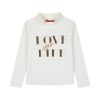 Jersey turtleneck with print for girls