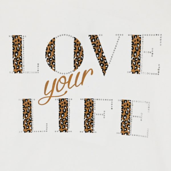 Jersey turtleneck with print for girls