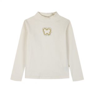 Ribbed turtleneck for girls