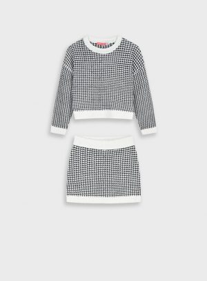 Knit houndstooth set