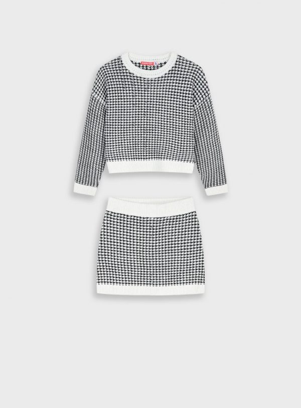 Knit houndstooth set