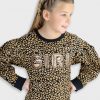 Leopard print fleece dress