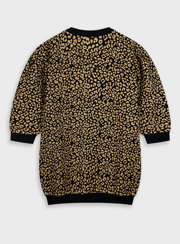 Leopard print fleece dress