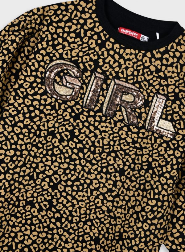 Leopard print fleece dress