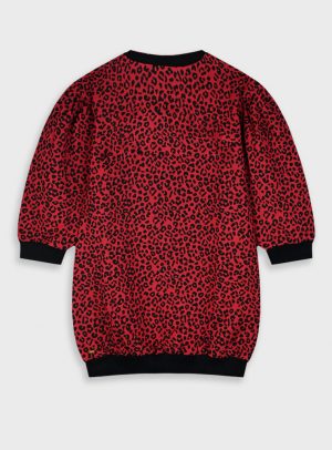 Leopard print fleece dress