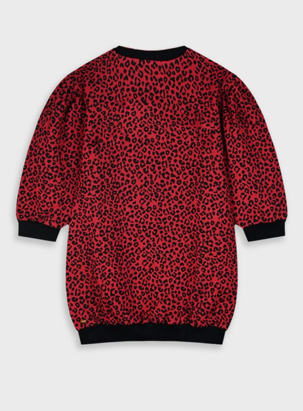 Leopard print fleece dress