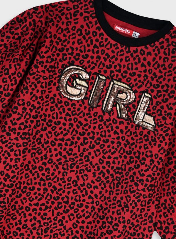 Leopard print fleece dress