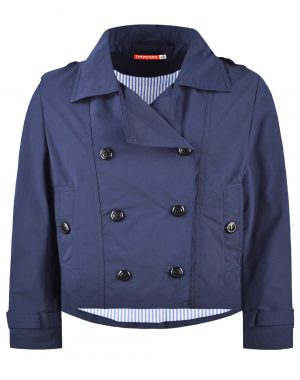 Girl΄s short trenchcoat with stripped lining