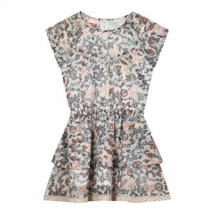 Girl΄s printed dress with details