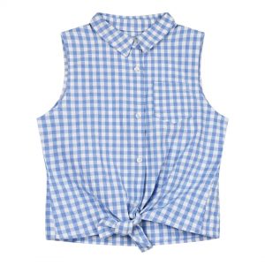 Girl΄s sleeveless checkered top