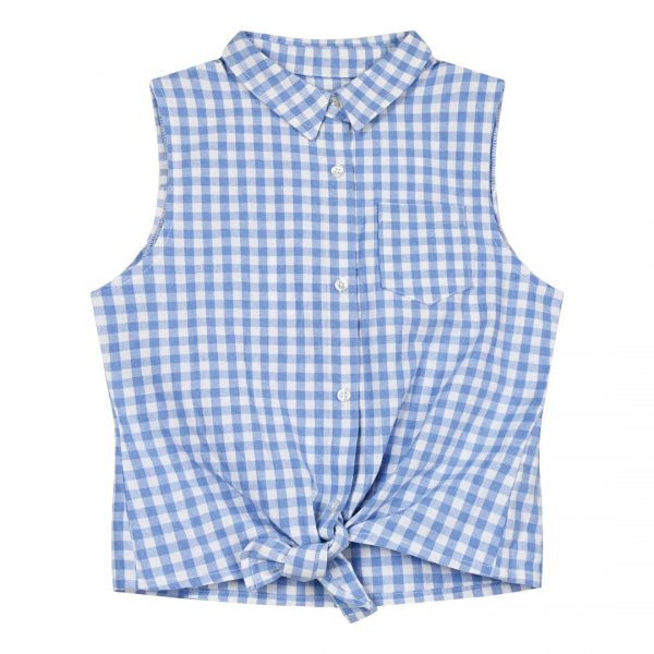 Girl΄s sleeveless checkered top