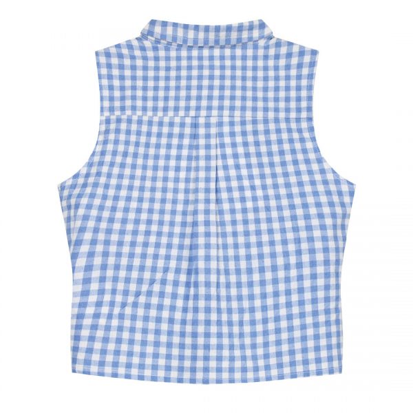 Girl΄s sleeveless checkered top