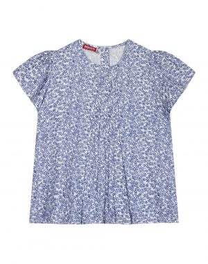 Girl΄s all over print top with pleat