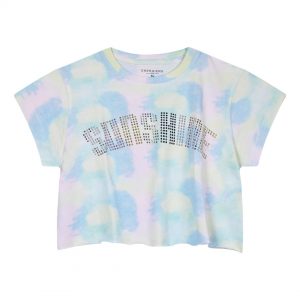 Παιδική κροπ μπλούζα tie dye με στρας για κορίτσι
