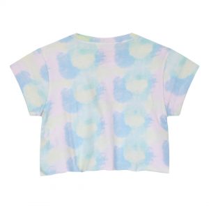 Girl΄s tie dye crop top with rhinestones