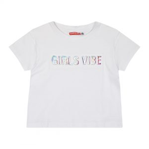 Girl΄s crop top with embossed print