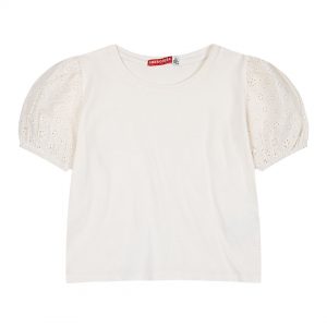 Girl΄s shirt with embroidered puff sleeves