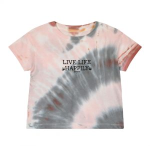 Girl΄s crop tie dye shirt with print