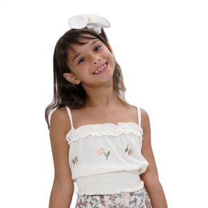 Girl΄s crepe top with emboidery