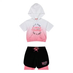 Girl΄s 2 piece set with hood and print