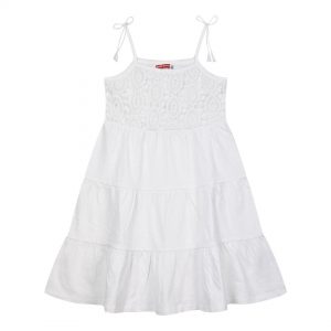 Girl΄s sleeveless dress with embroidered details