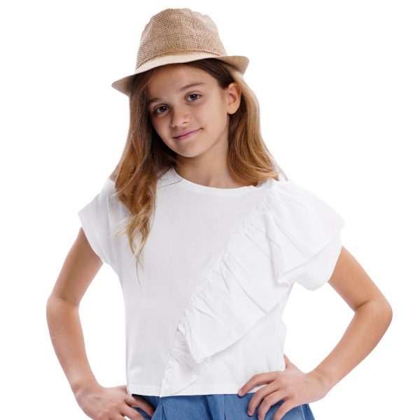 Girl΄s crop top with ruffle