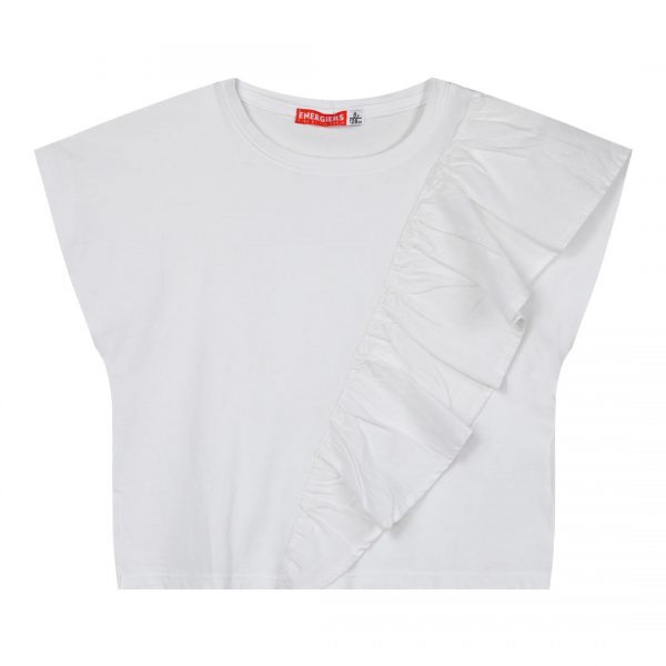 Girl΄s crop top with ruffle