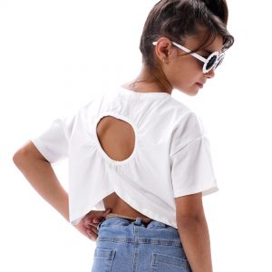 Girl΄s crop top with embroidery