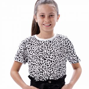 Παιδική μπλούζα κροπ λεοπάρ για κορίτσι