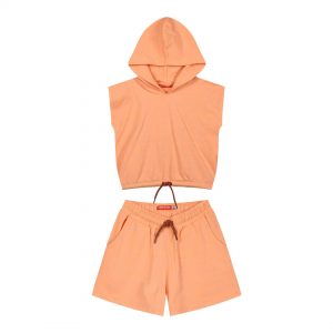 Girl΄s 2 piece all over print set with hood