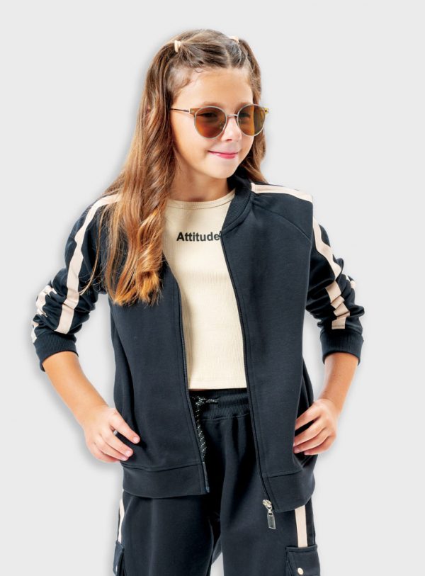 Two-tone jacket for girls