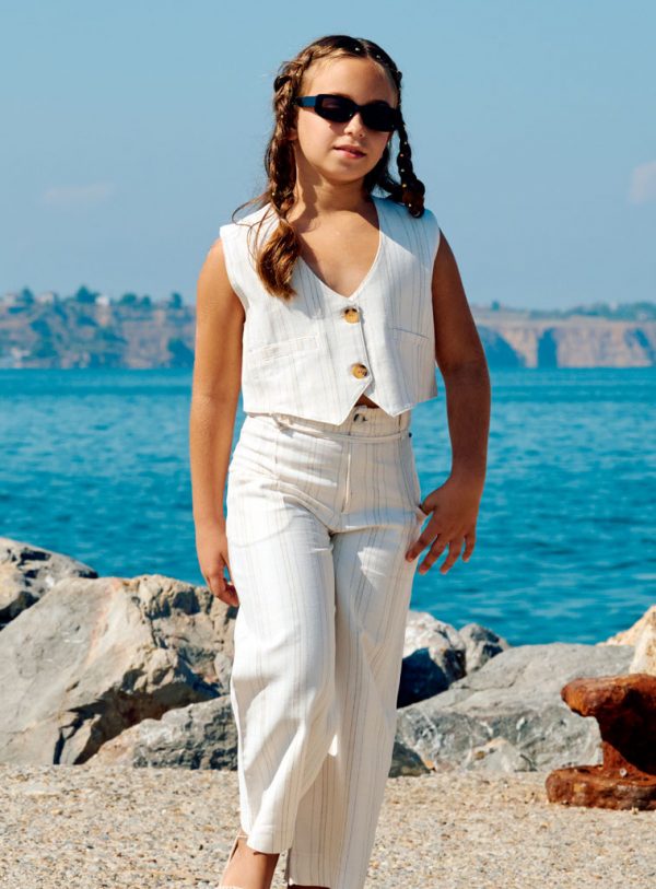 Striped culottes for girls