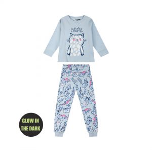 Pyjamas with glow in the dark print for girls